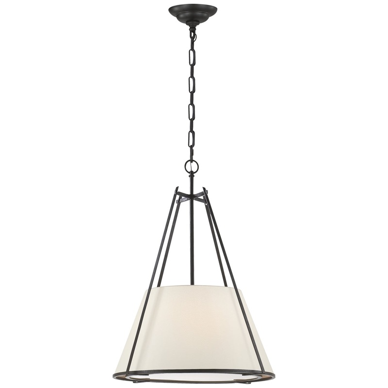 One Light Hanging Lantern from the Aspen Collection in Blackened Rust Finish by Visual Comfort Signature