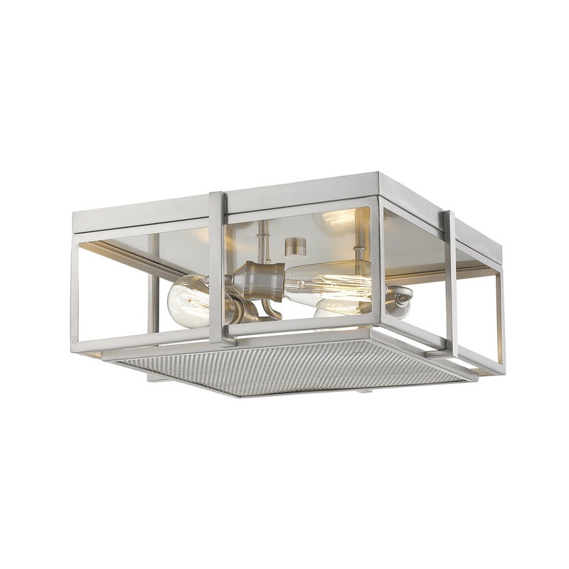 Three Light Flush Mount from the Halcyon Collection in Brushed Nickel Finish by Z-Lite