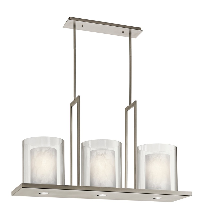 Three Light Linear Chandelier from the Triad Collection in Classic Pewter Finish by Kichler