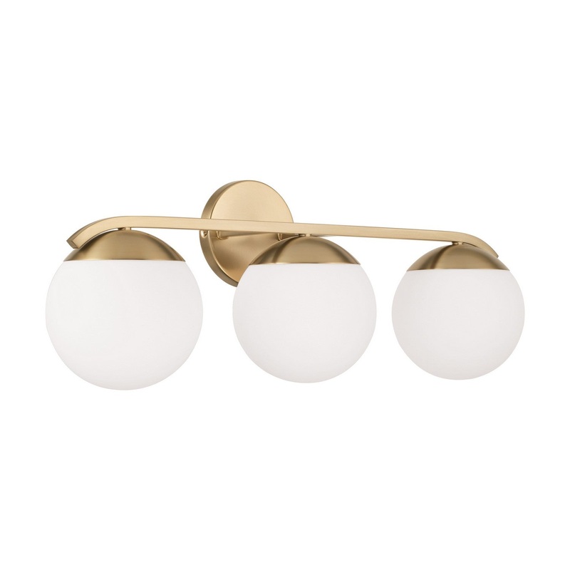 Three Light Vanity from the Oliver Collection in Matte Brass Finish by Capital Lighting