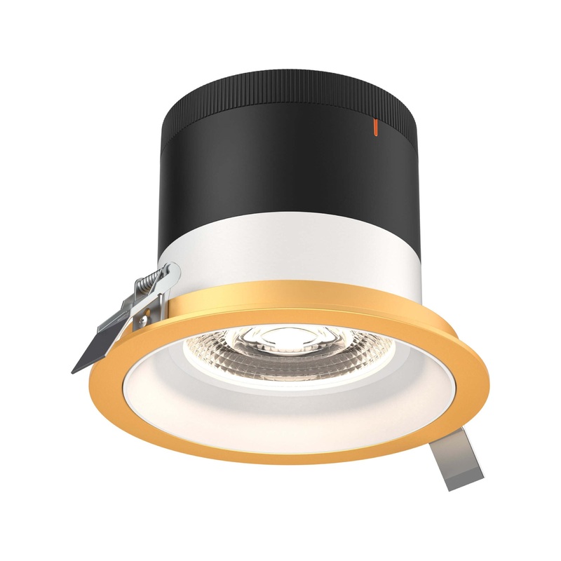 6″ Modular Downlight White with Gold Trim 35 Degrees Regressed