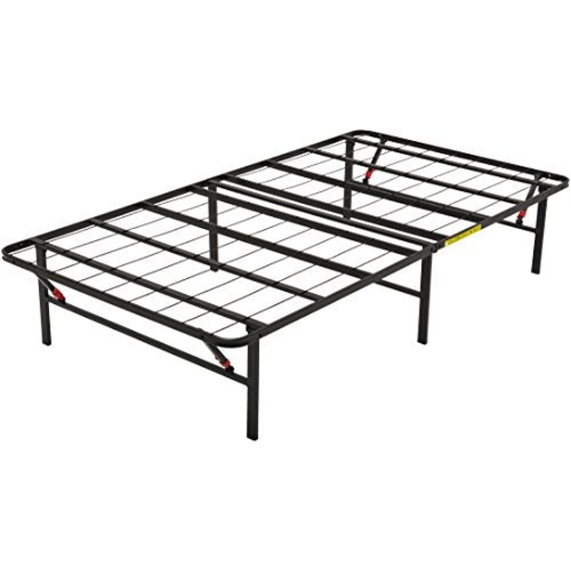 Amazon Basics – Base pieghevole per materasso, si monta senza attrezzi, con spazio di conservazione sottostante, 90 x 190