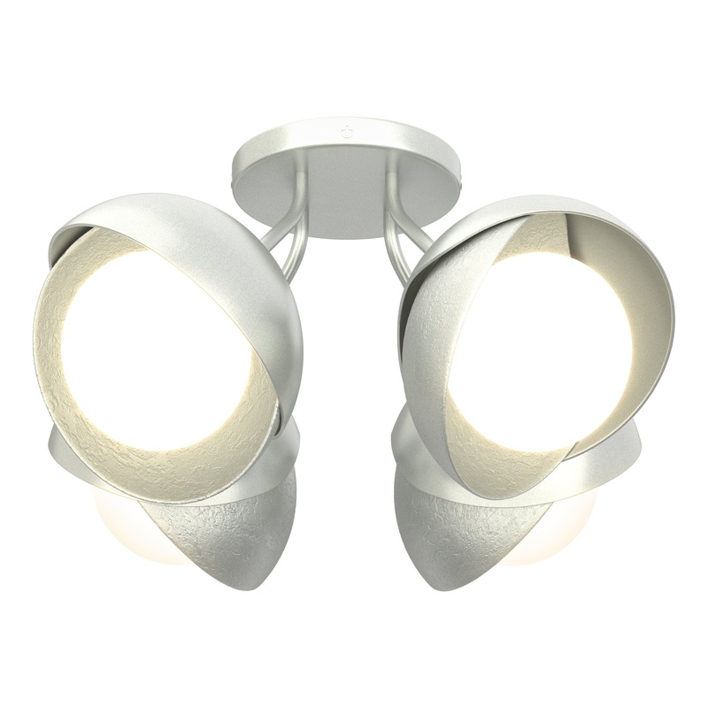 Brooklyn 4-Light Double Shade Semi-Flush Vintage Platinum Vintage Platinum