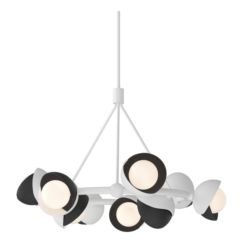 Brooklyn 9-Light Double Shade Ring Pendant White Black
