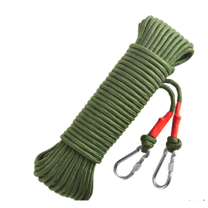 Green With Wire Core Heavy Duty Adjustable Clothesline Set (4 Pack) – 15m Steel Wire Core Nylon Rope with Hooks for Outdoor & Camping