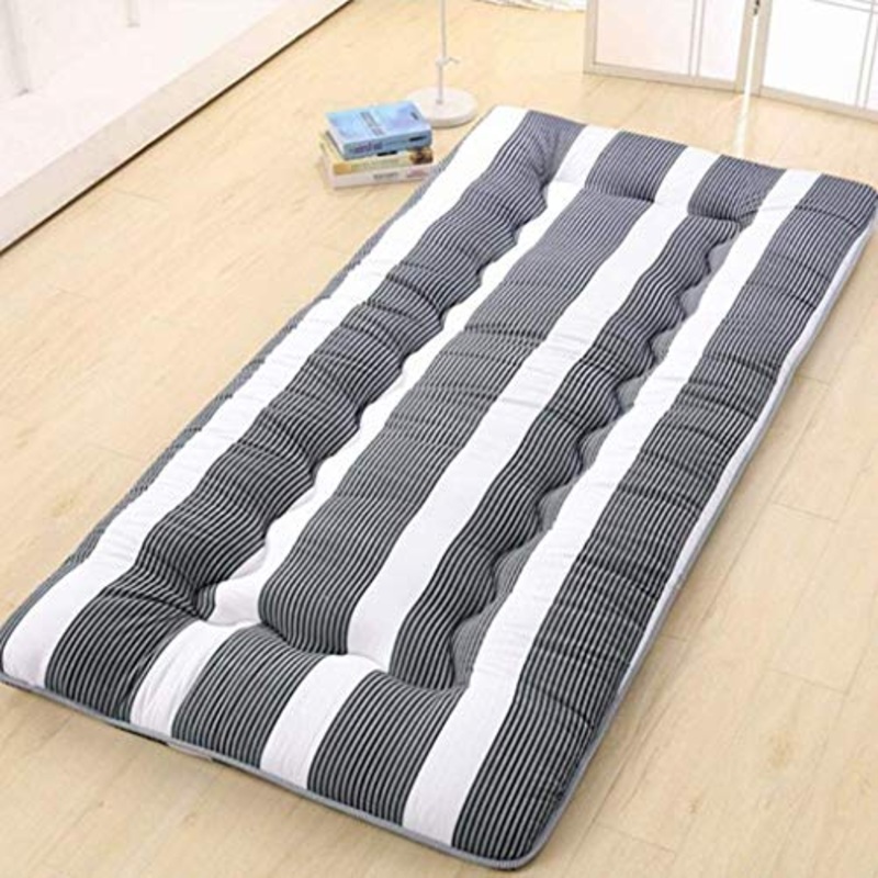 Huan Bianco e Nero a Righe Materasso, Ispessito Pieghevole Tatami Studenti condividono Singolo Sleeping Mat Futon a Due piazze Tappetino (Colore : 180X200cm)