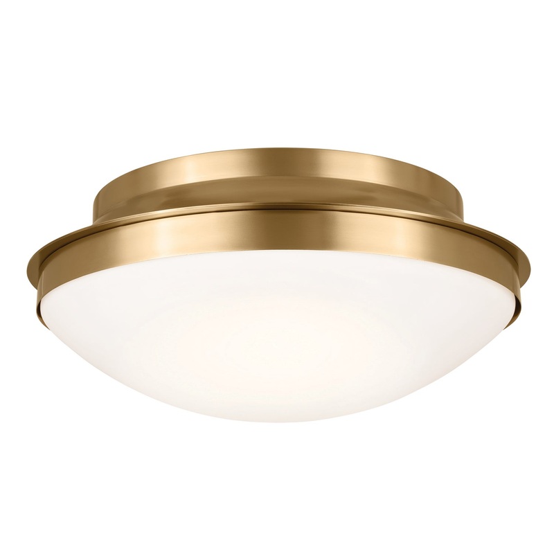 Kichler 52545BNB Three Light Flush Mount, Brushed Natural Brass