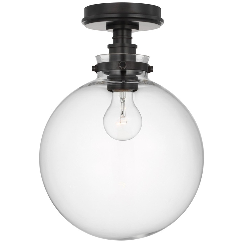LED Flush Mount from the Parkington Collection in Bronze Finish by Visual Comfort Signature