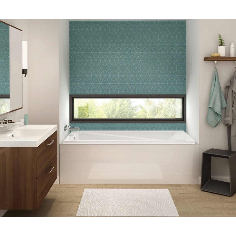 MAAX 106223-097-001 Exhibit 7234 Acrylic Drop-in End Drain Combined Whirlpool & Aeroeffect Bathtub in White