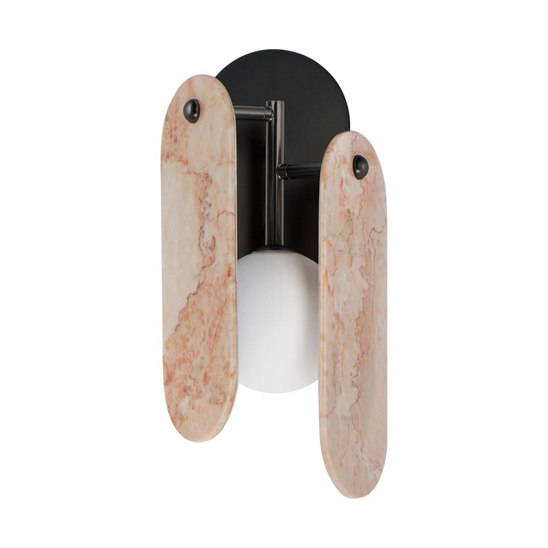 Megalith LED Wall Sconce Gunmetal Rose Jade