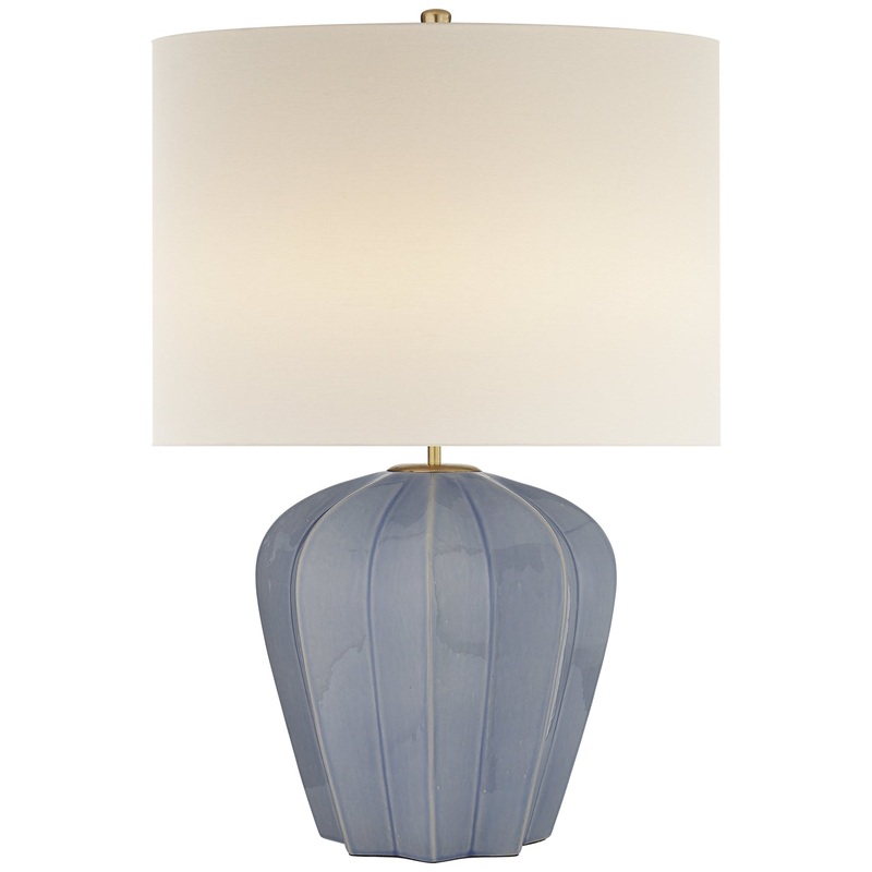 One Light Table Lamp from the Pierrepont Collection in Polar Blue Crackle Finish by Visual Comfort Signature