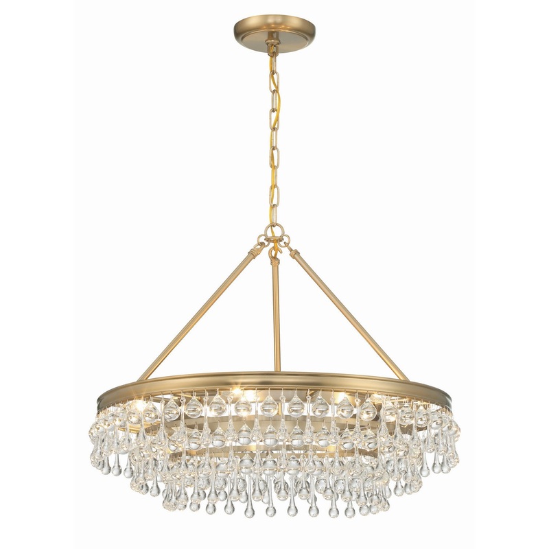 Six Light Chandelier from the Calypso Collection in Vibrant Gold Finish by Crystorama
