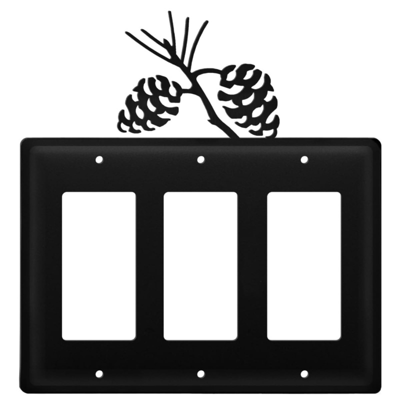 Village Wrought Iron EGGG-89 Triple Pinecone Triple GFI Cover CUSTOM Product