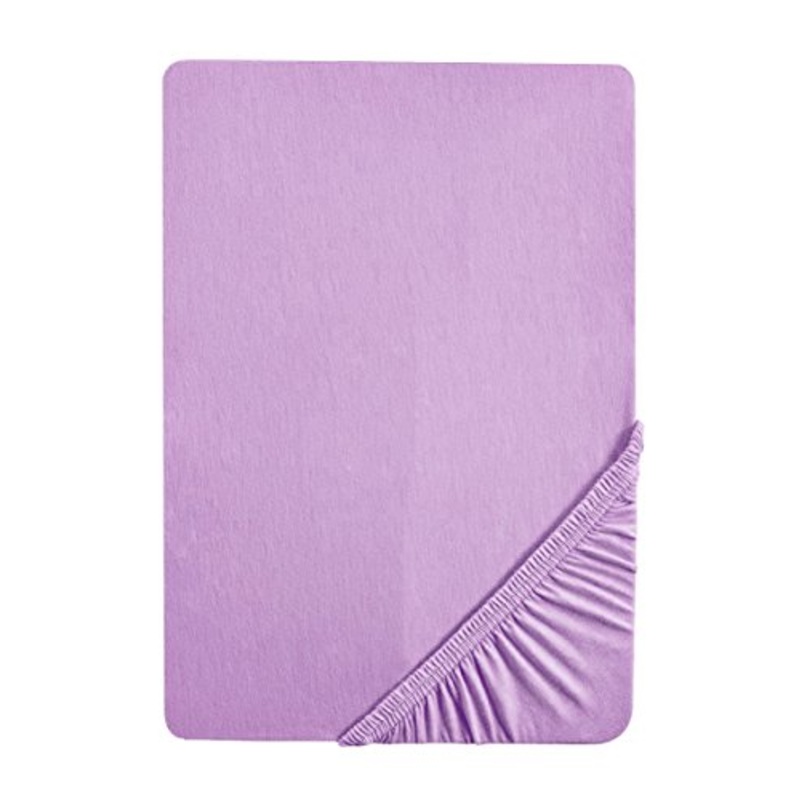 Biberna 0012344 Lenzuolo Frottee-Stretch (Altezza Materasso max. 22 cm) 1X 90X190 cm > 100X200 cm, Viola