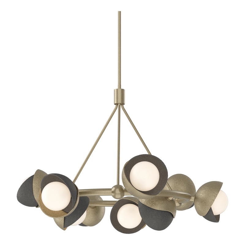 Brooklyn 9-Light Double Shade Ring Pendant Soft Gold Natural Iron