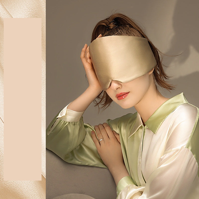 Champagne Luxury 19 Momme Mulberry Silk Sleep Mask – Total Blackout Comfort, Wide Design & Adjustable Strap