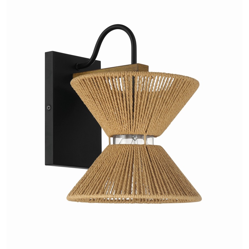 Craftmade 58561-FBWAL Serena One Light Wall Sconce Flat Black/Walnut