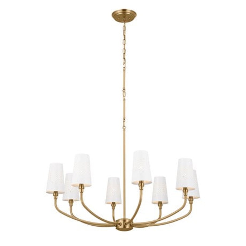 Eight Light Chandelier from the Adeena Collection in Brushed Natural Brass Finish by Kichler