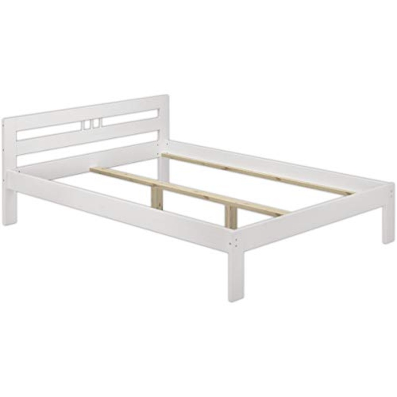 Erst-Holz Solido Bianco Telaio Letto Classico in Pino massello 120×200 Senza doghe 60.64-12WoR