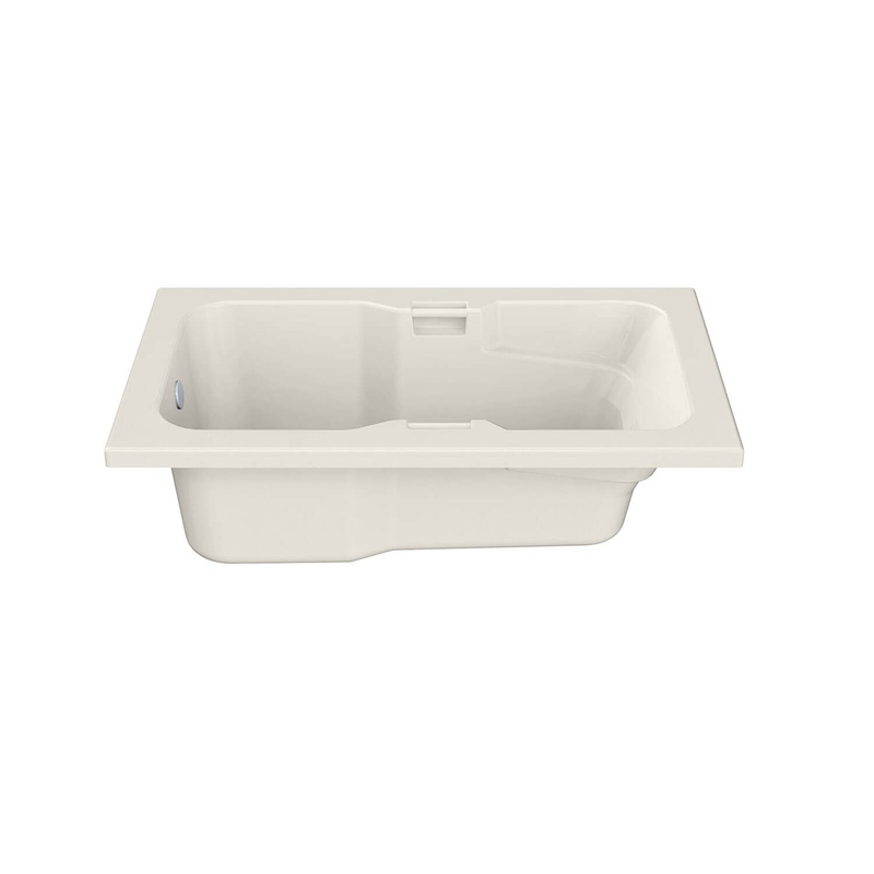 MAAX 100074-000-007-000 Lopez 6636 Acrylic Alcove End Drain Bathtub in Biscuit
