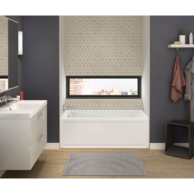 MAAX 105454-000-001-001 New Town 6030 IFS Acrylic Alcove Left-Hand Drain Bathtub in White