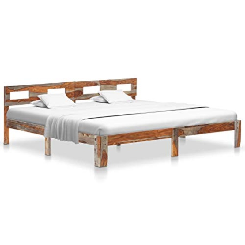 SKM Giroletto in Legno Massello di Sheesham 200×200 cm (26.85kg) Grigio-8419
