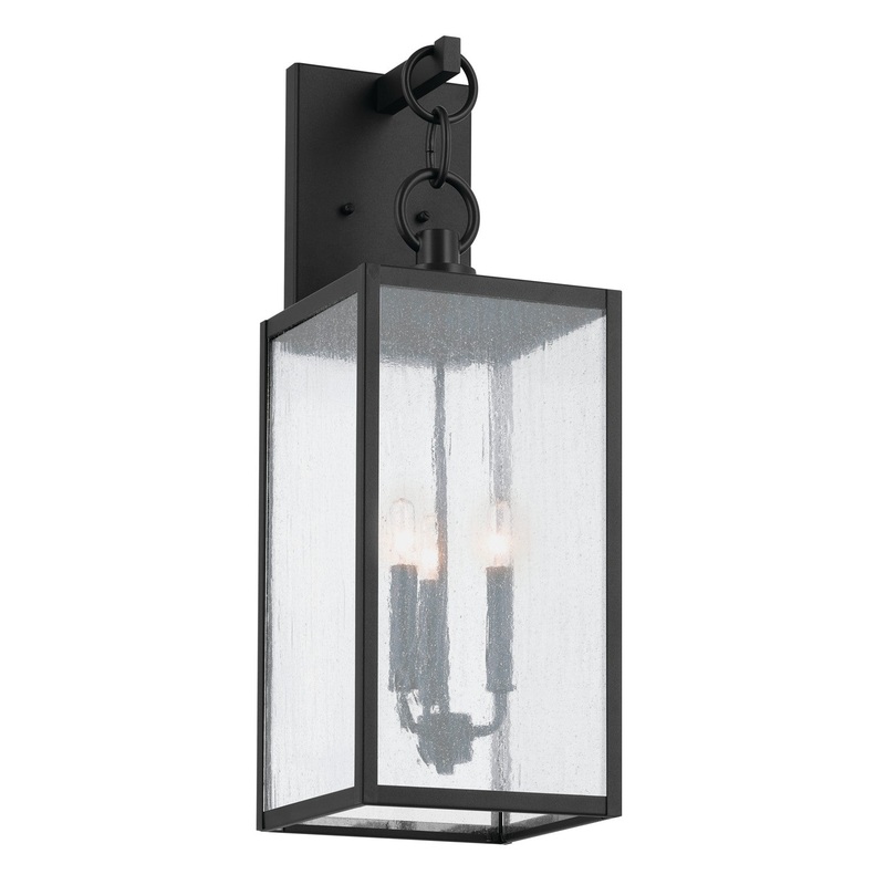 Three Light Outdoor Wall Mount from the Lahden Collection in Black Finish by Kichler