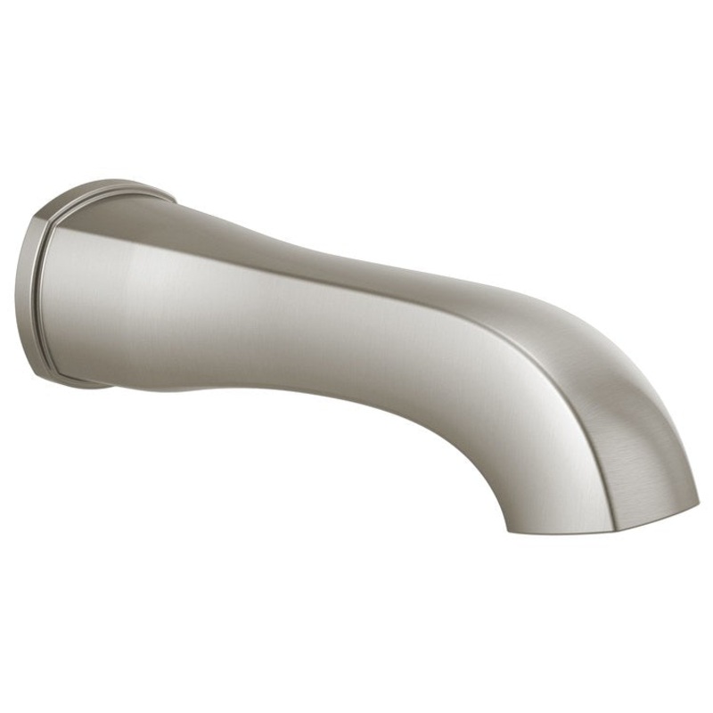 Tub Spout Stryke Non-Diverter Lumicoat Stainless Metal 1/2 IN IPS