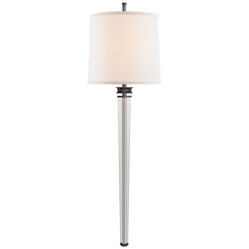 Two Light Wall Sconce from the Lyra Collection in Bronze And Crystal Finish by Visual Comfort Signature