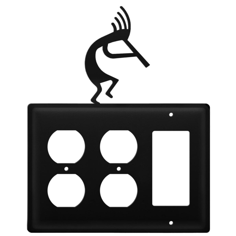 Village Wrought Iron EOOG-56 Triple Kokopelli Double Outlet and Single GFI Cover CUSTOM Product