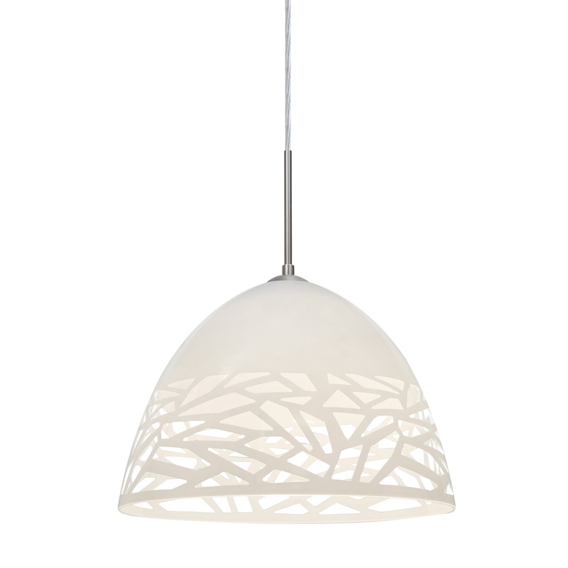 Besa 1JT-KIEVWH-LED-SN Kiev One Light Pendant Satin Nickel