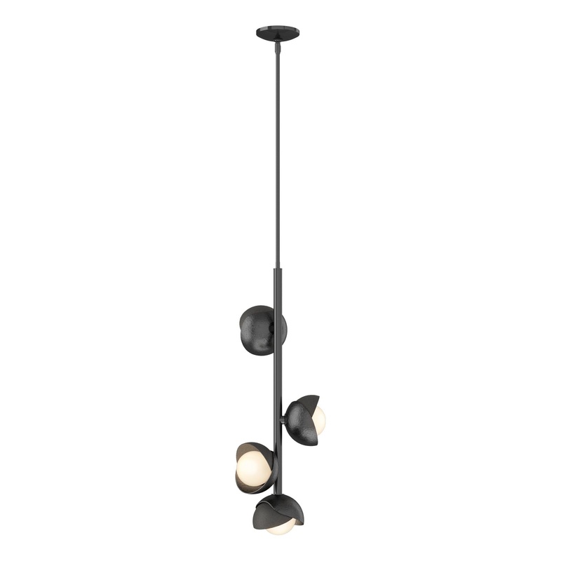 Brooklyn 4-Light Double Shade Vertical Pendant Ink Natural Iron