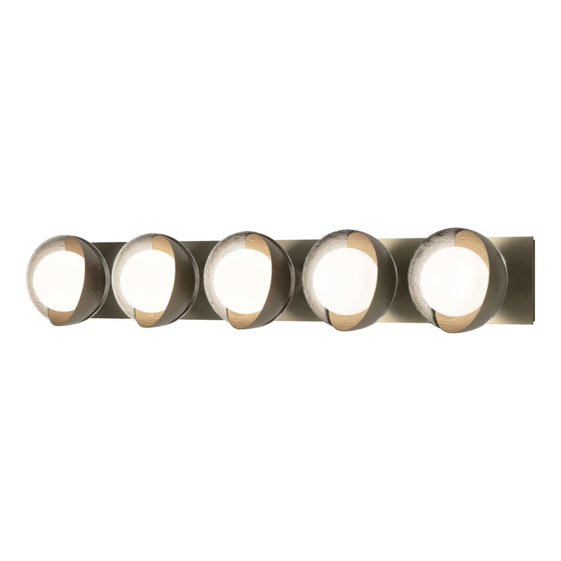 Brooklyn 5-Light Straight Double Shade Bath Sconce Soft Gold Sterling