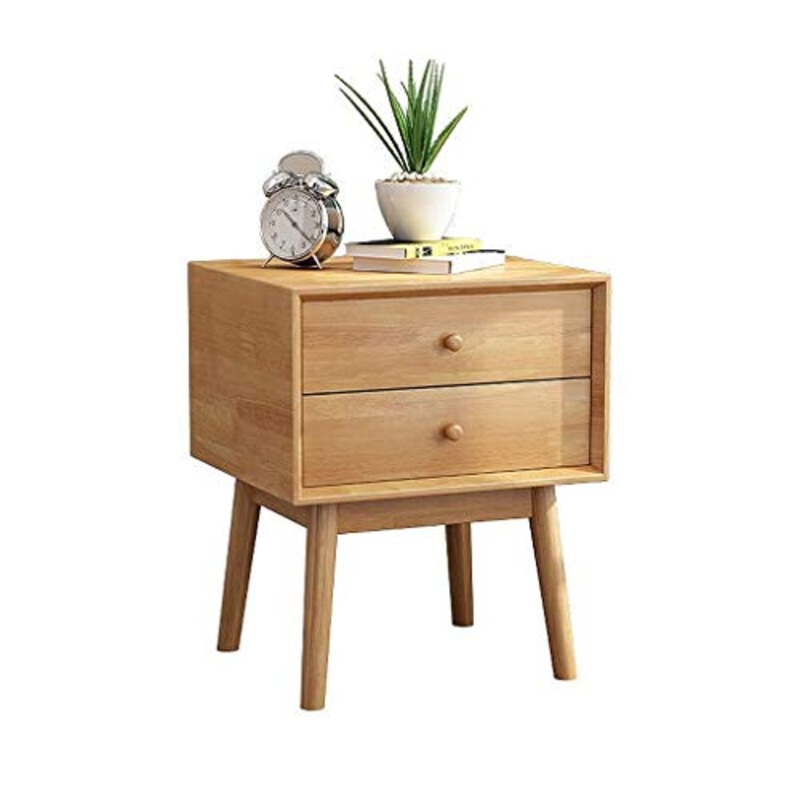 Comodino Addensare Domestica Pine all’Ingrosso Locker Doppio pompaggio Camera di Studio da Terra Multifunzione Storage Box 44X40X50cm FANJIANI (Color : Wood Color)