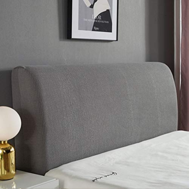 HDGZ Fodera Elastica Protezione Copertura per Testiera per Letto Copertura per Testiera per Letto Fodera Elastica Protezione per Decorazione Camera Letto (Color : Light Gray, Size : 2m)