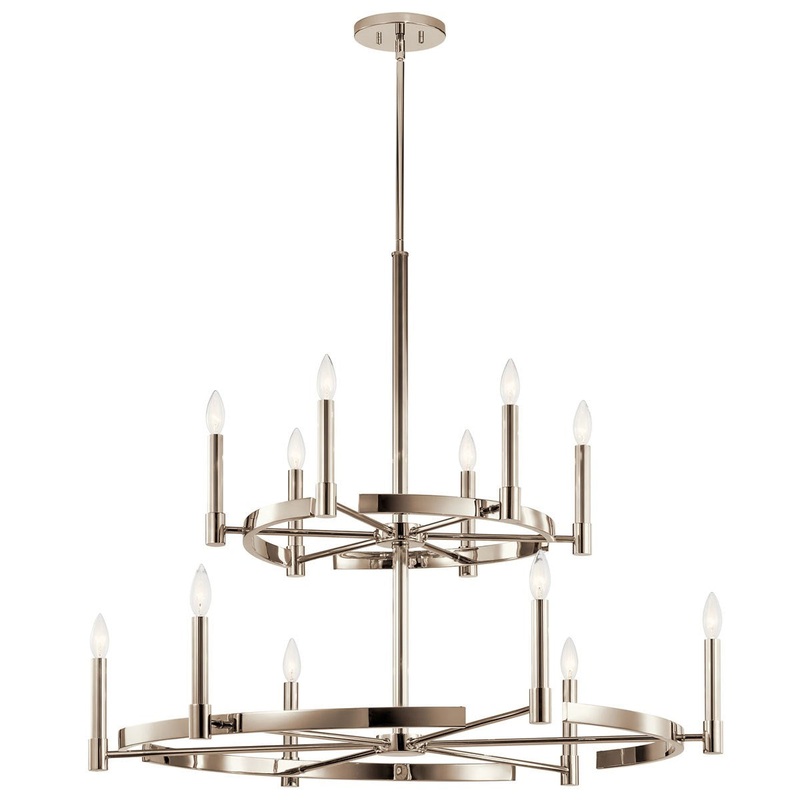 Kichler 52428PN 12 Light Chandelier, Polished Nickel