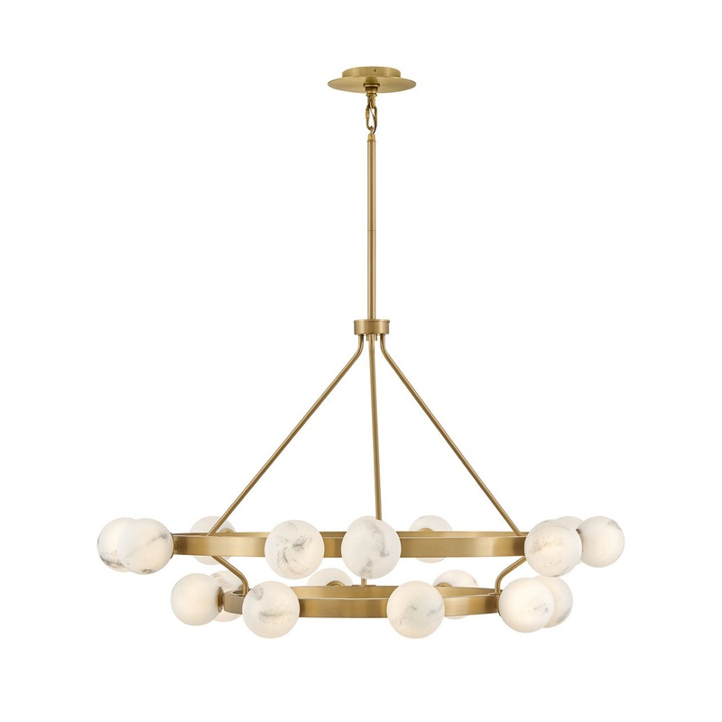 LED Chandelier from the Selene Collection in Lacquered Brass Finish by Fredrick Ramond