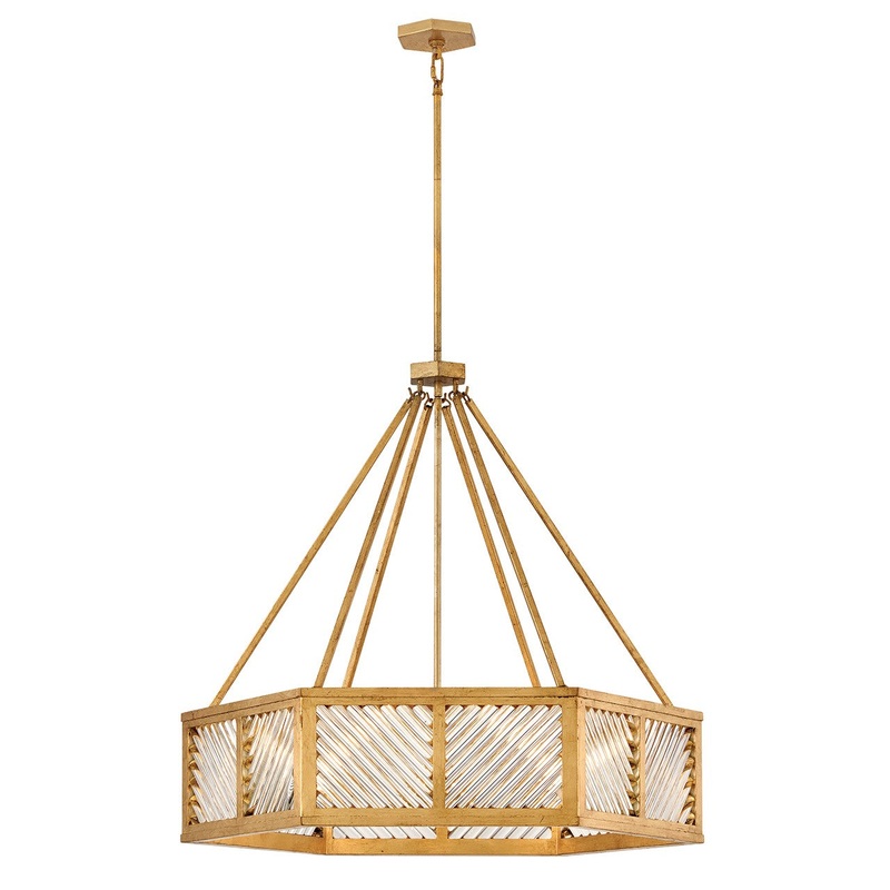 LED Chandelier from the Sura Collection in Distressed Brass Finish by Hinkley