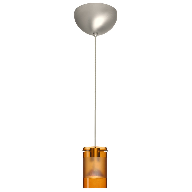 One Light Pendant from the Scope Collection in Satin Nickel Finish by Besa