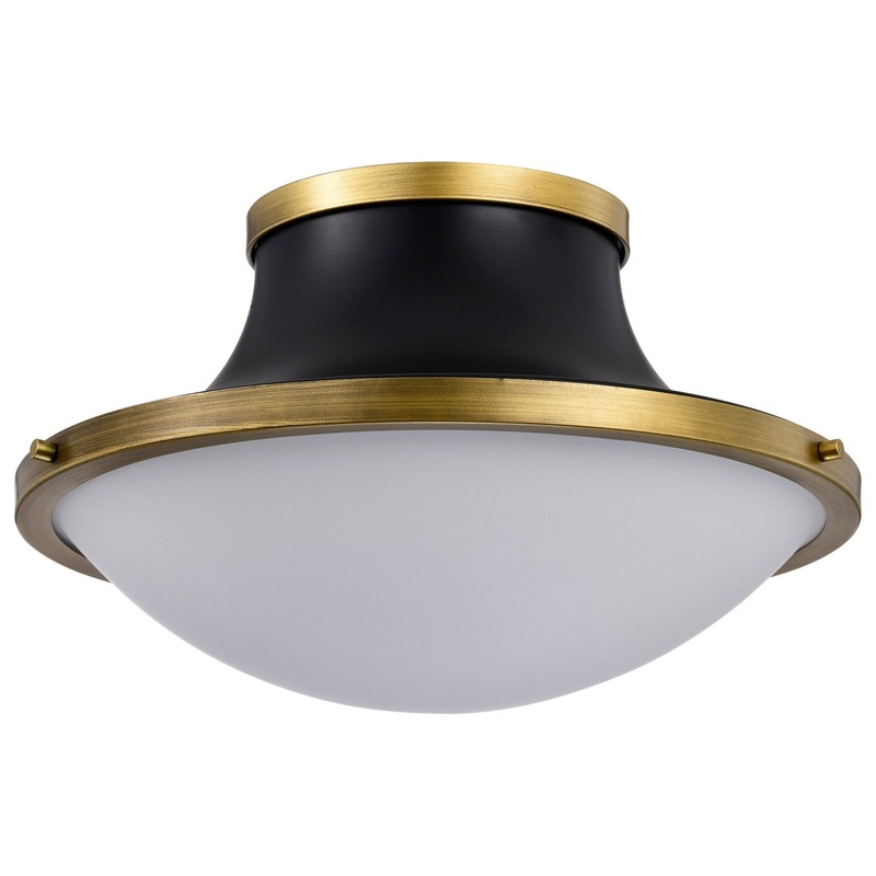 Three Light Flush Mount from the Lafayette Collection in Matte Black Finish by Nuvo Lighting
