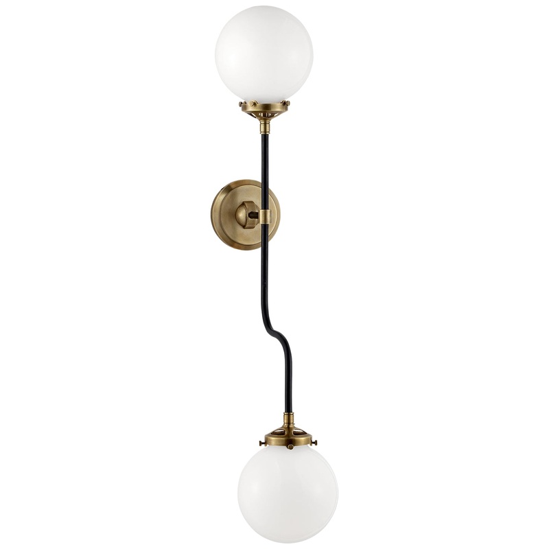Two Light Wall Sconce from the Bistro Collection in Hand-Rubbed Antique Brass Finish by Visual Comfort Signature
