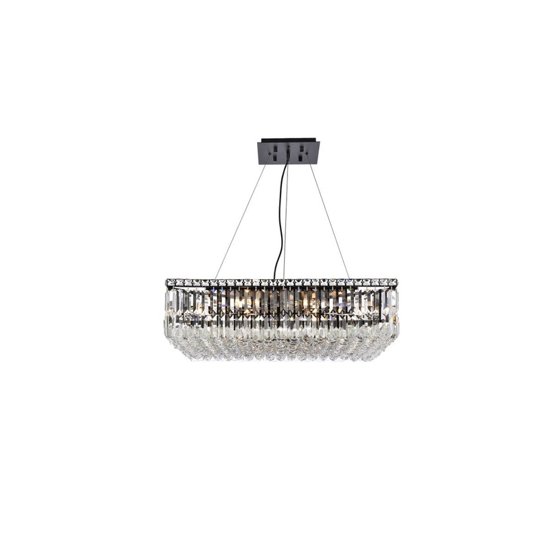 12 Light Chandelier from the Maxime Collection in Black And Clear Finish by Elegant Lighting