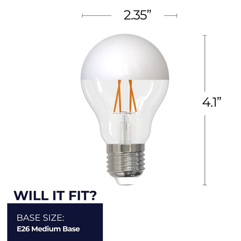 5 Watt A19 Half White, 400  Lumens, E26 base, 120 Volt Light Bulb by Bulbrite