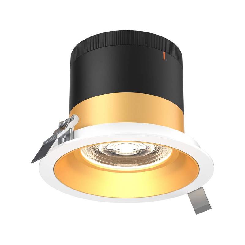 6″ Modular Downlight Gold with White Trim 20 Degrees Regressed