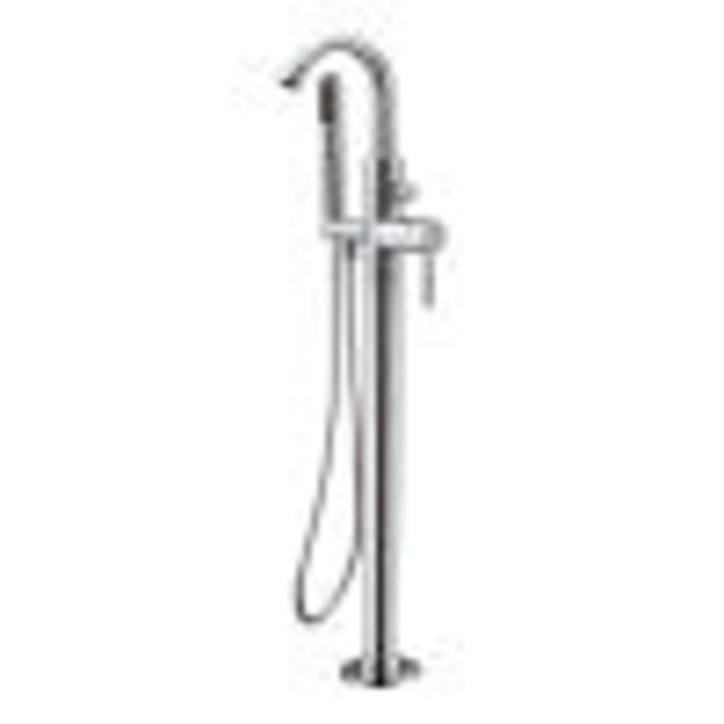 ALFI brand AB2534-PC Polished Chrome Single Lever Floor Mounted Tub Filler Mixer w Hand Held Shower Head