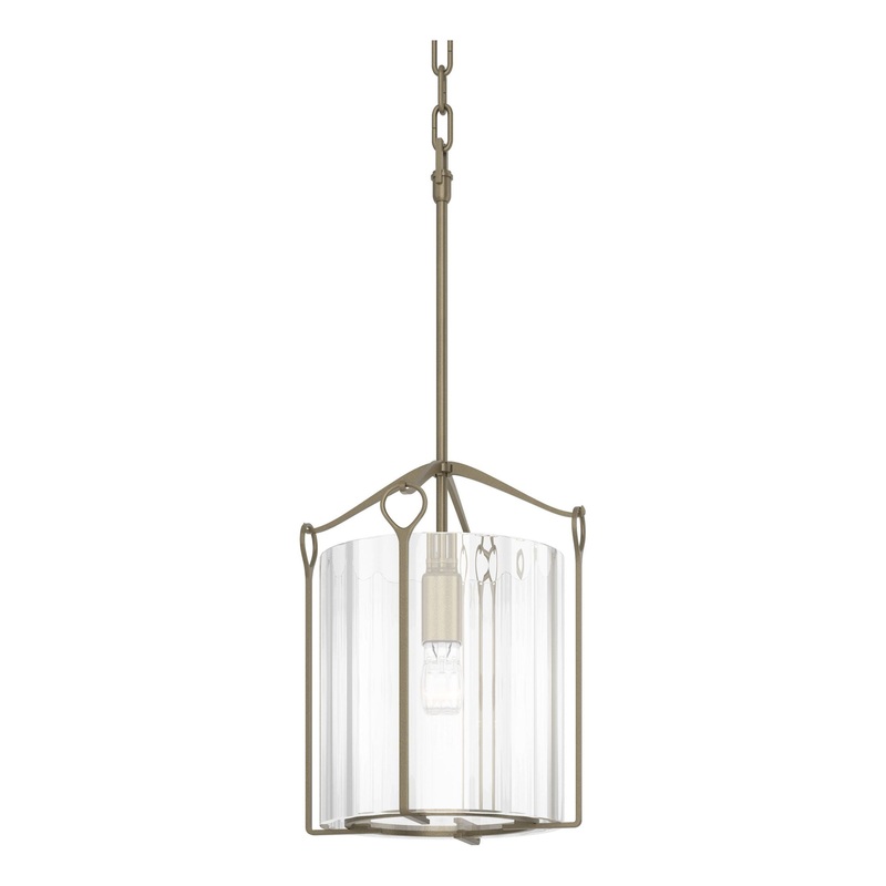 Bow Tall Mini Pendant Soft Gold Clear Glass (ZM)