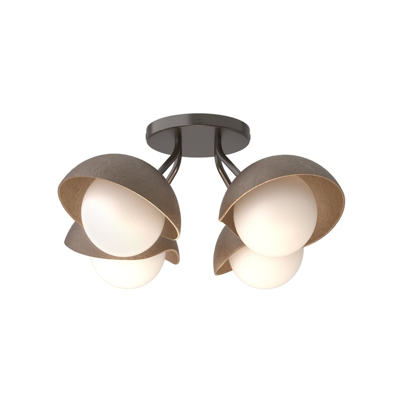 Brooklyn 4-Light Single Shade Semi-Flush Oil Rubbed Bronze Bronze