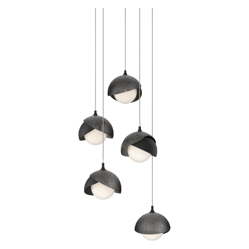 Brooklyn 5-Light Double Shade Pendant Black Ink