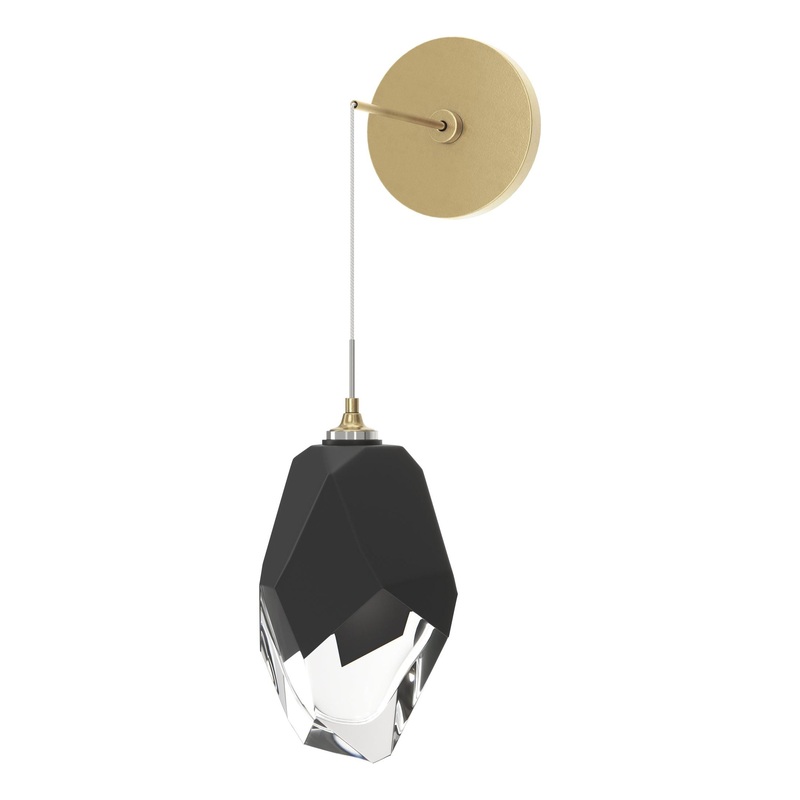Chrysalis Large Low Voltage Sconce Modern Brass Black Crystal (BP)