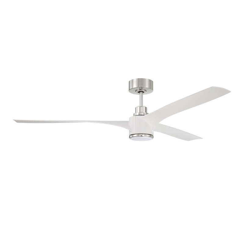 Craftmade PHB60WPLN3 Phoebe 60″Ceiling Fan White/Polished Nickel